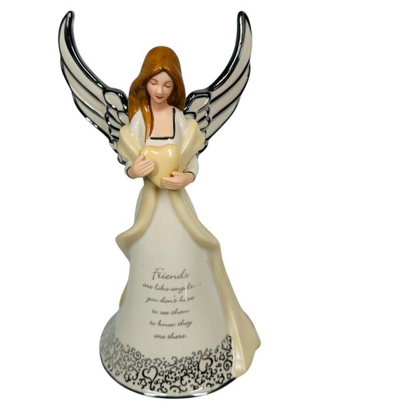 2005 THE BRADFORD EDITIONS Friends Are Like Angels 8" MUSICAL FIGURINE & Cert - Picture 2 of 9